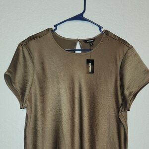 Express Women's Dark Green Short Sleeve Blouse